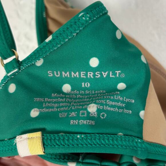 Summersalt The Ruffle Marina Bikini Top in Seaglass Dot Size 10 - Picture 5 of 5